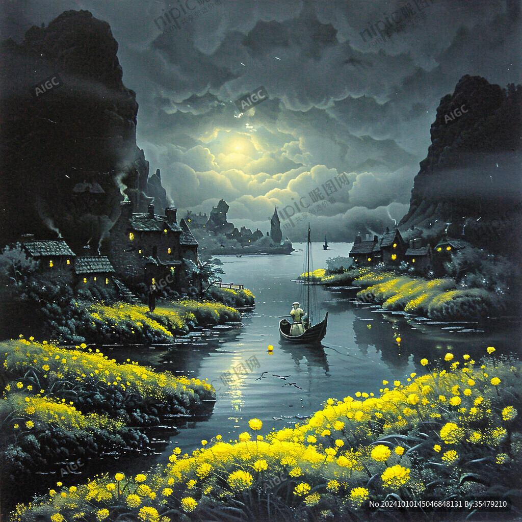 梦幻夜晚立体画