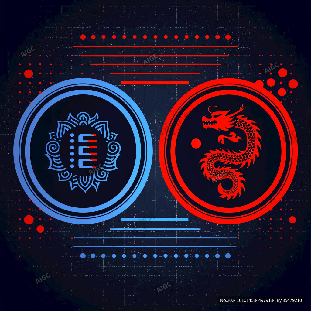 龙抬头对称简约