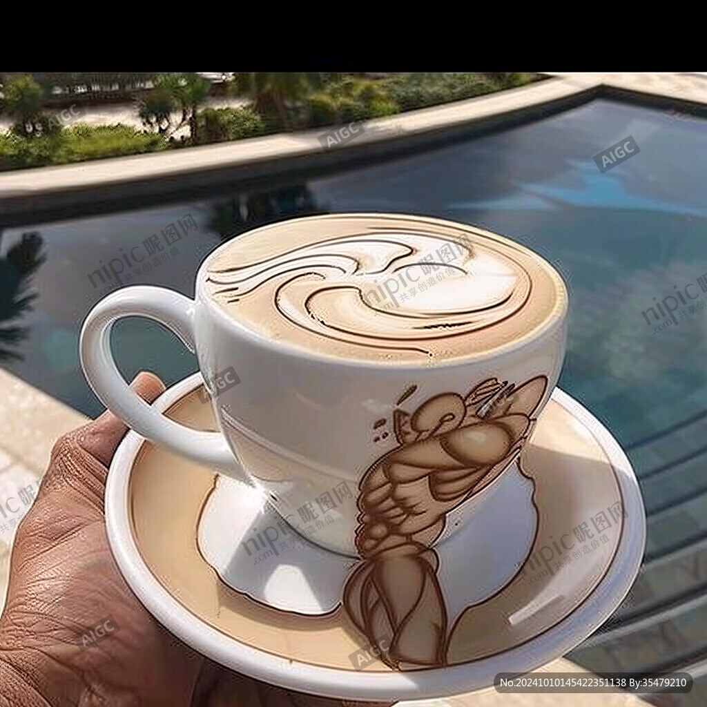 咖啡拉花插画