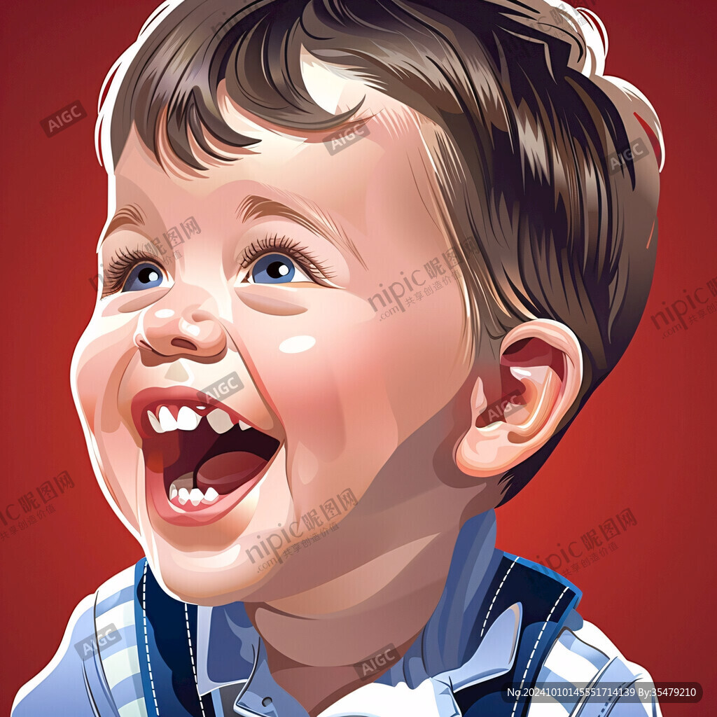 张大嘴巴的小孩