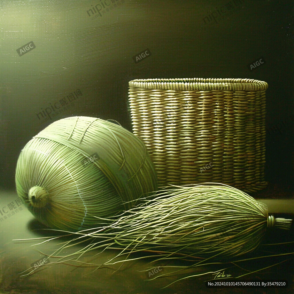 底纹背景竹编工艺品