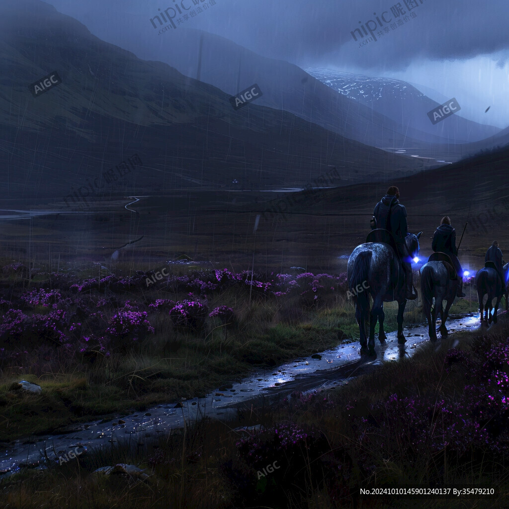 花海里奔跑的野马