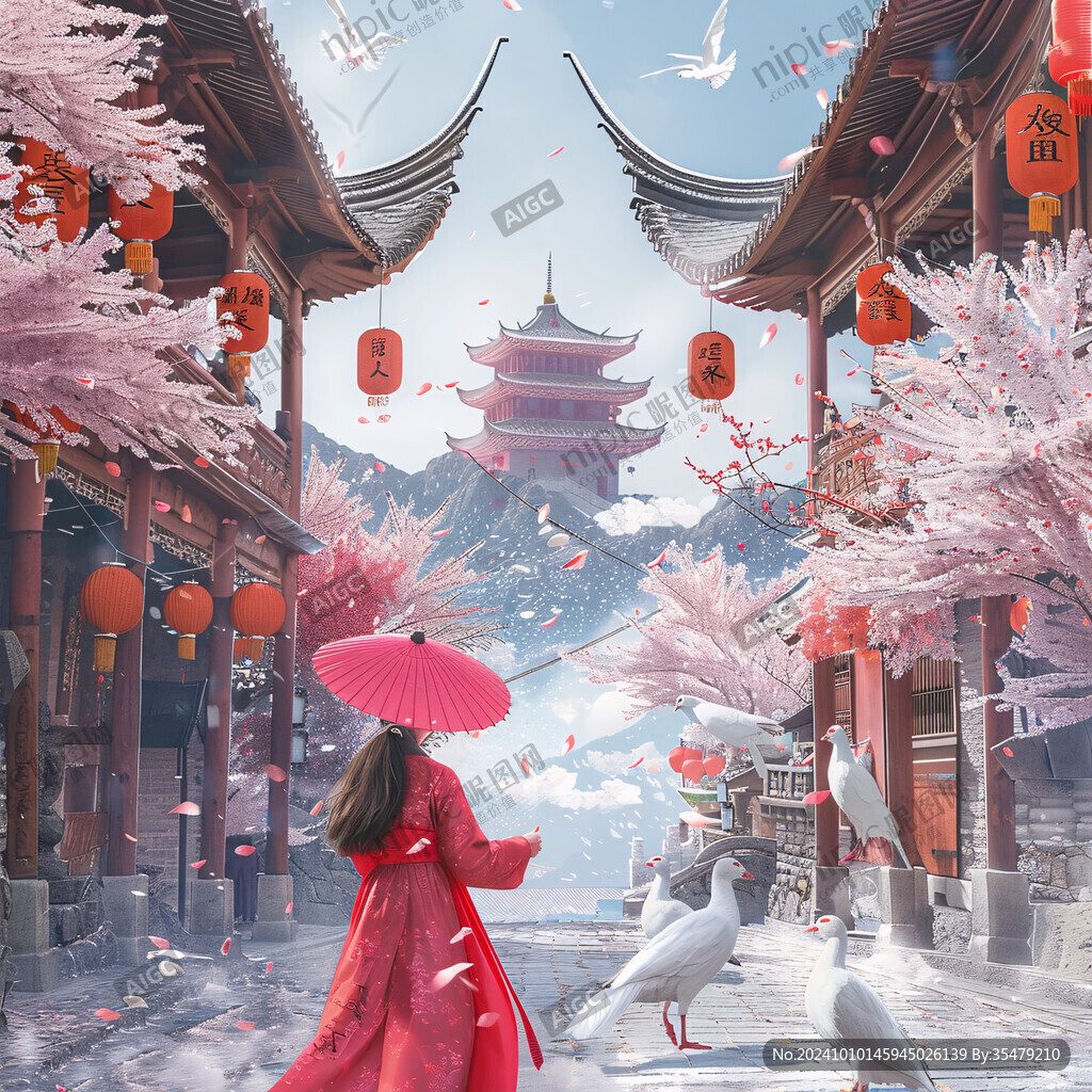 国潮古风中式明清园林