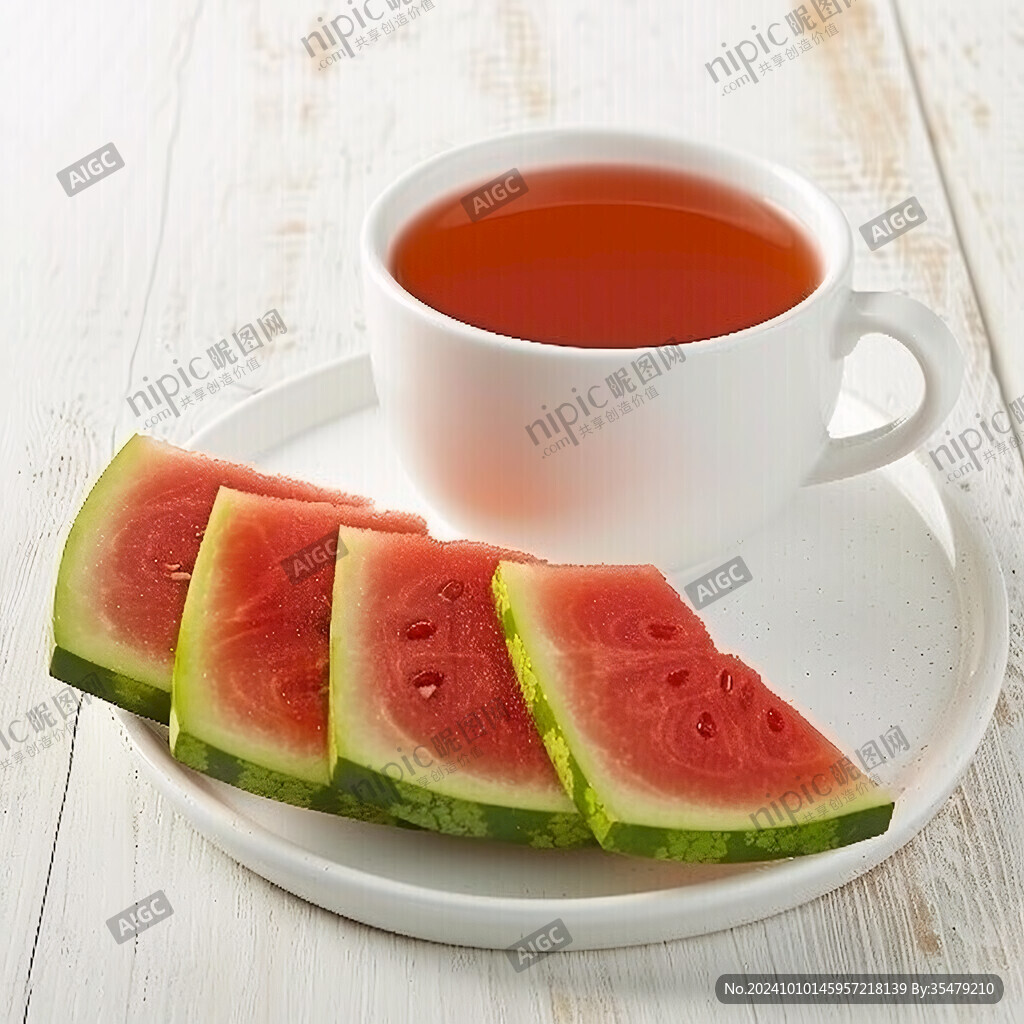 西瓜果茶素材