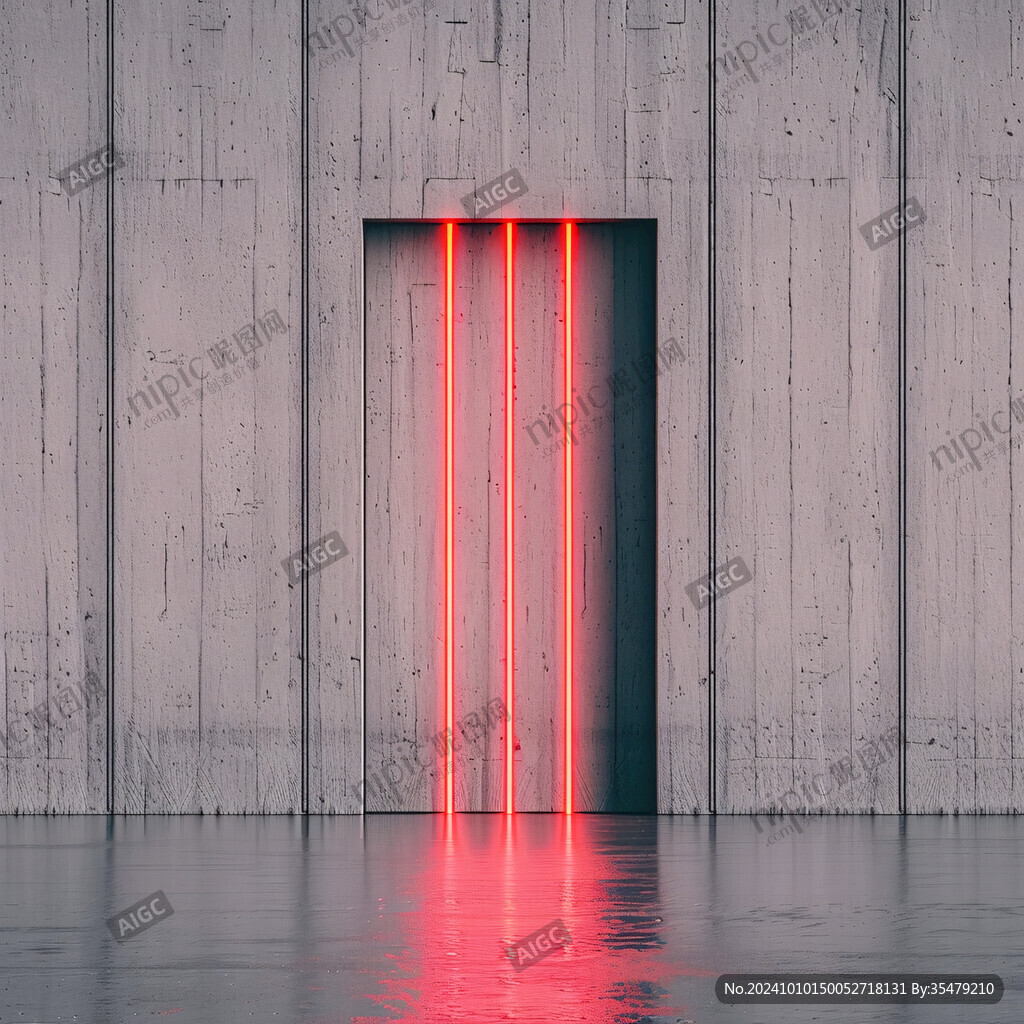 暗红柱子平行透视