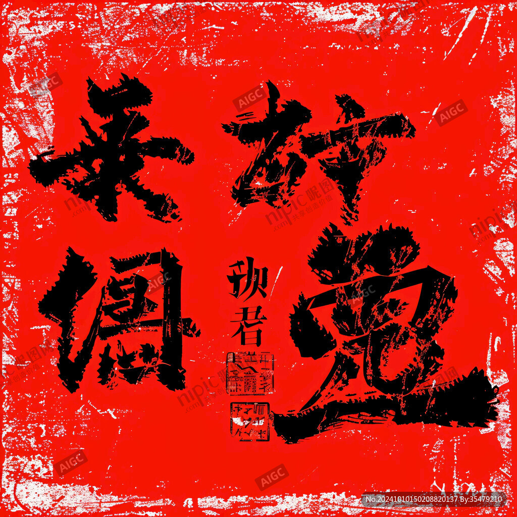 虎啸龙吟书法字