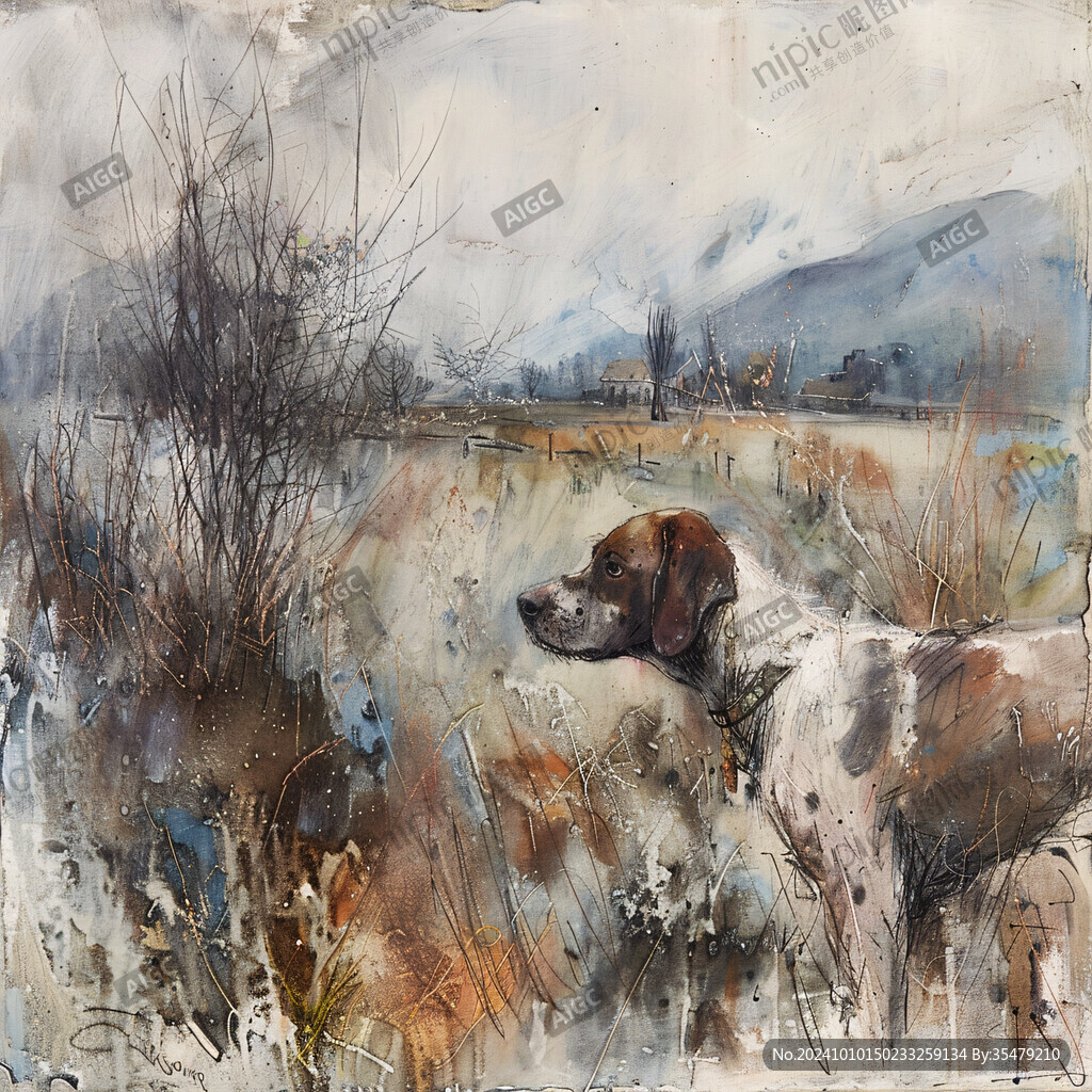 动物水彩画动物油画