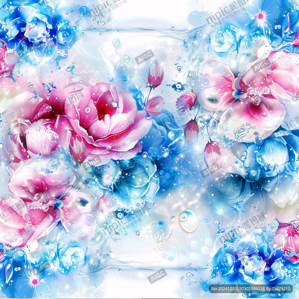 3d浮雕缤纷花卉