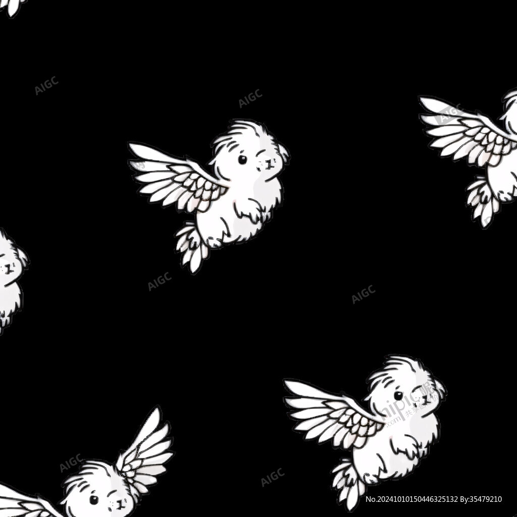 卡通小白鸽四方连续图