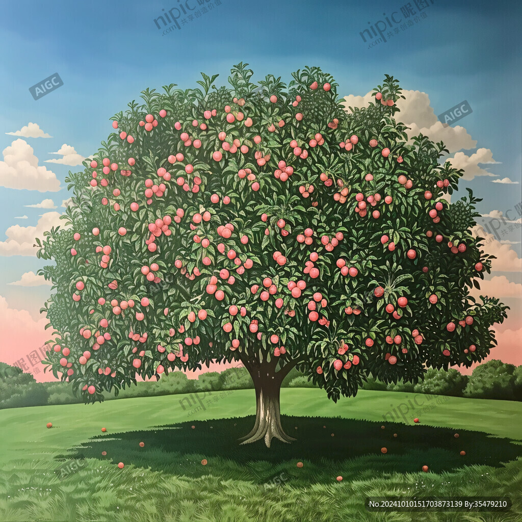 3d立体画苹果树