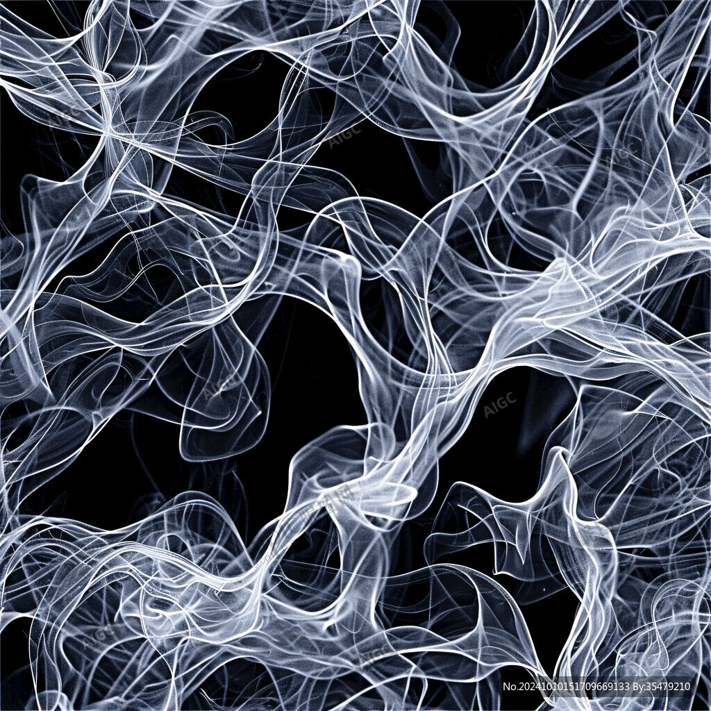 蓝色线条烟雾波浪