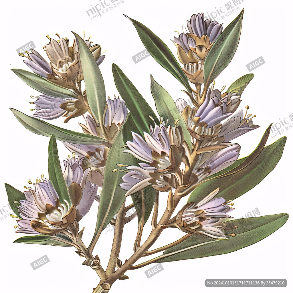 草本狗牙花插画