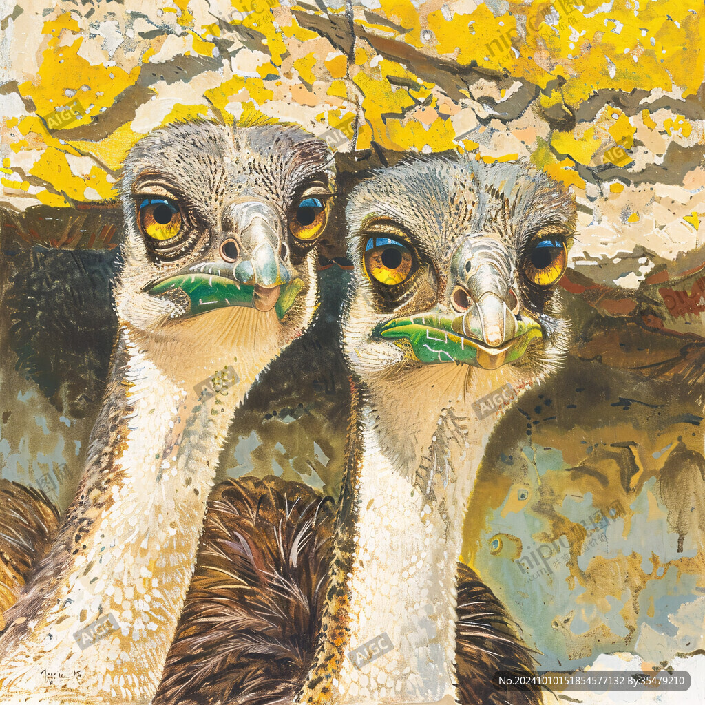 动物水彩画动物油画