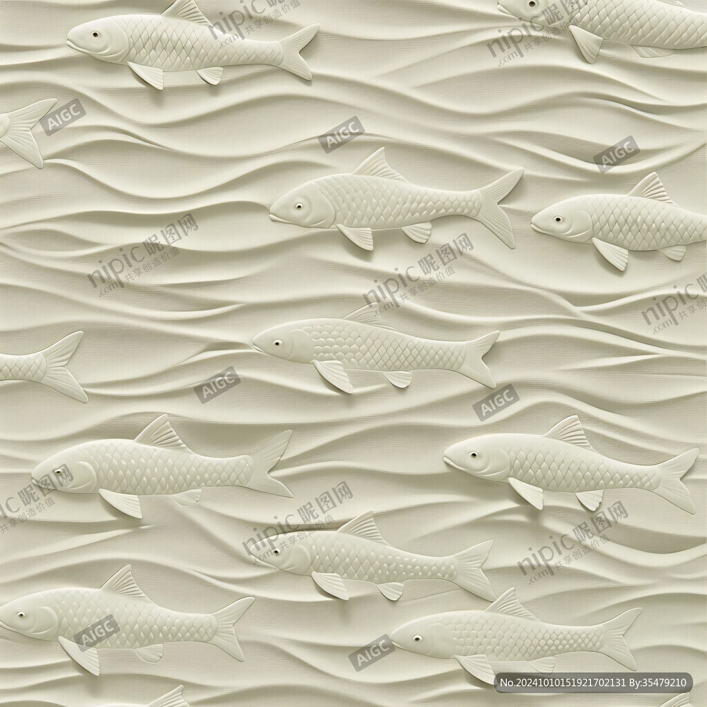 浮雕鱼素材