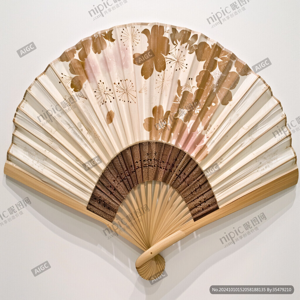 新中式折扇插画