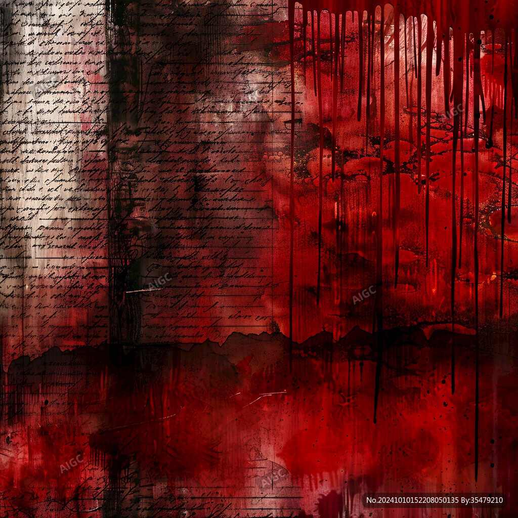 暗红色水彩仿旧喷绘图