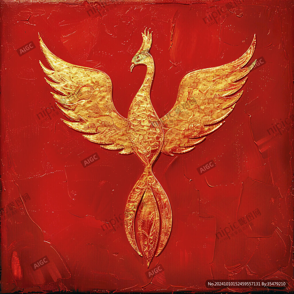 金属质感兰花金色仙鹤