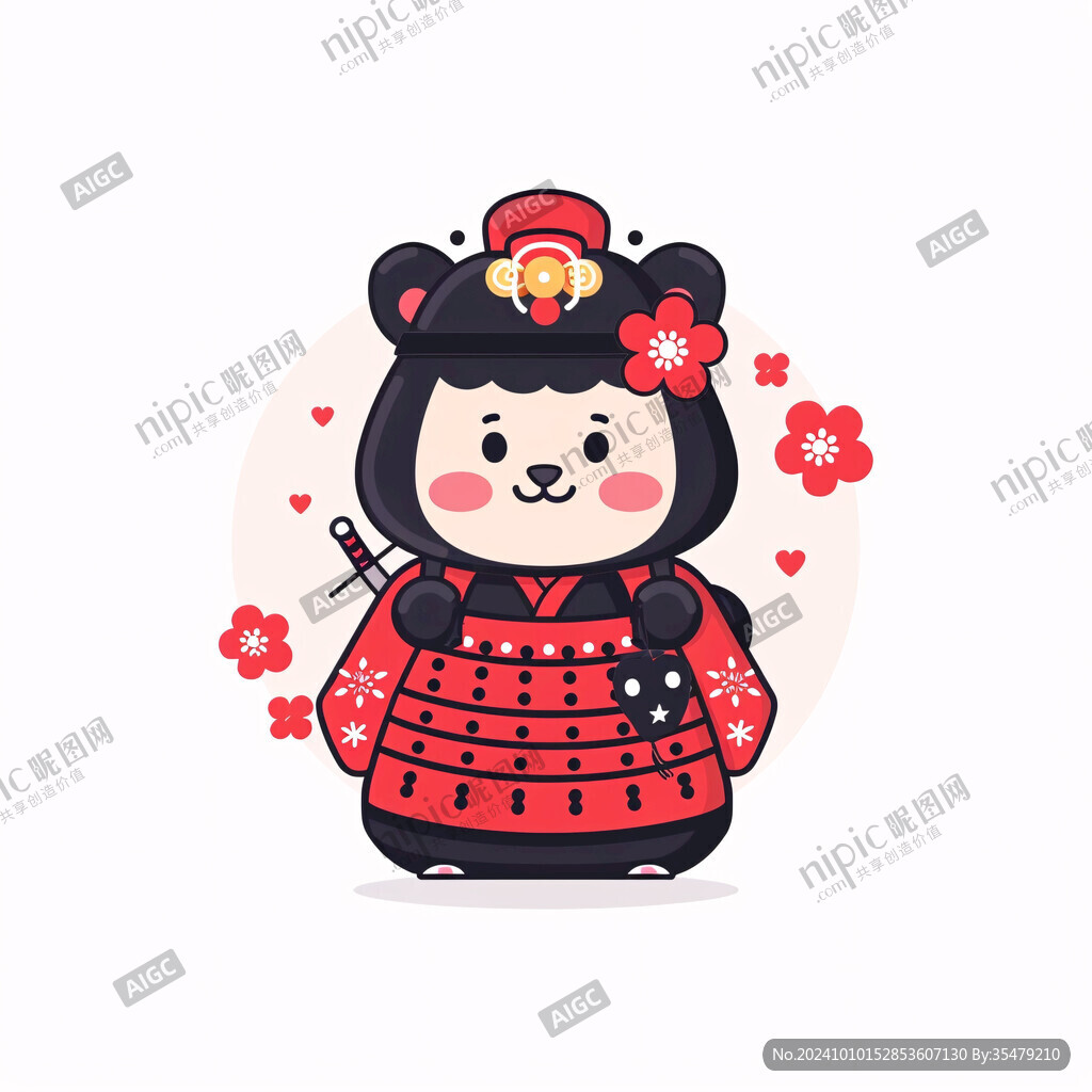 西梅卡通汉服女孩