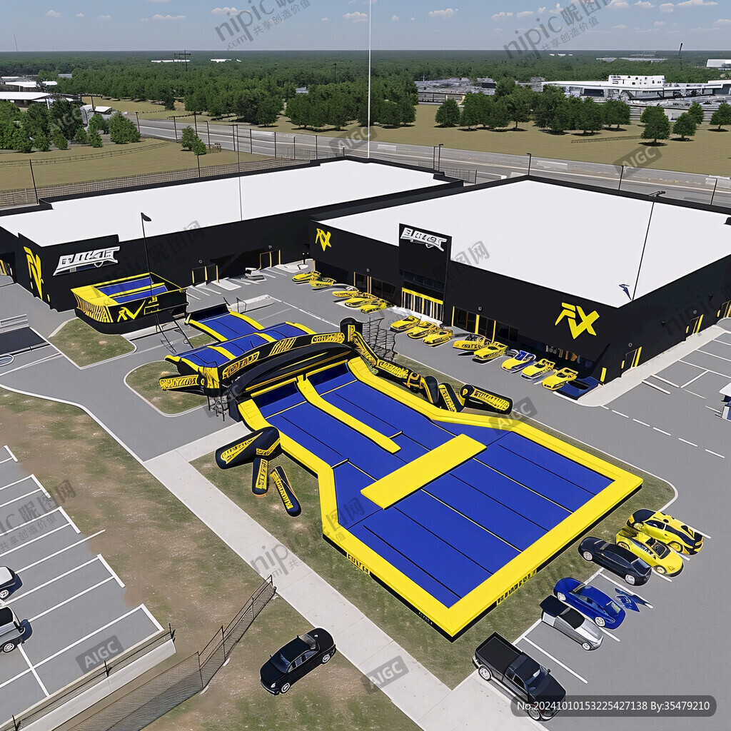 3dmax停车场仓库效果图