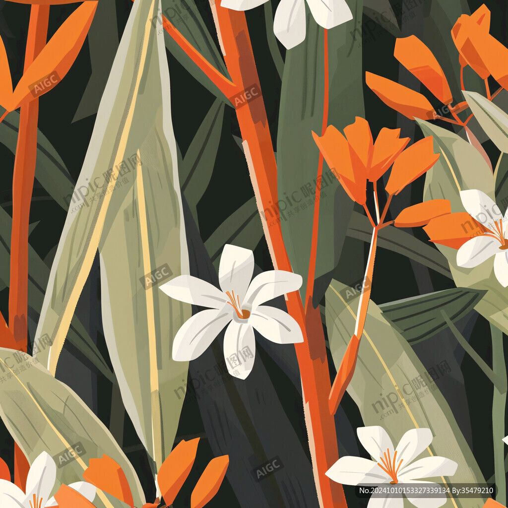 草本狗牙花插画