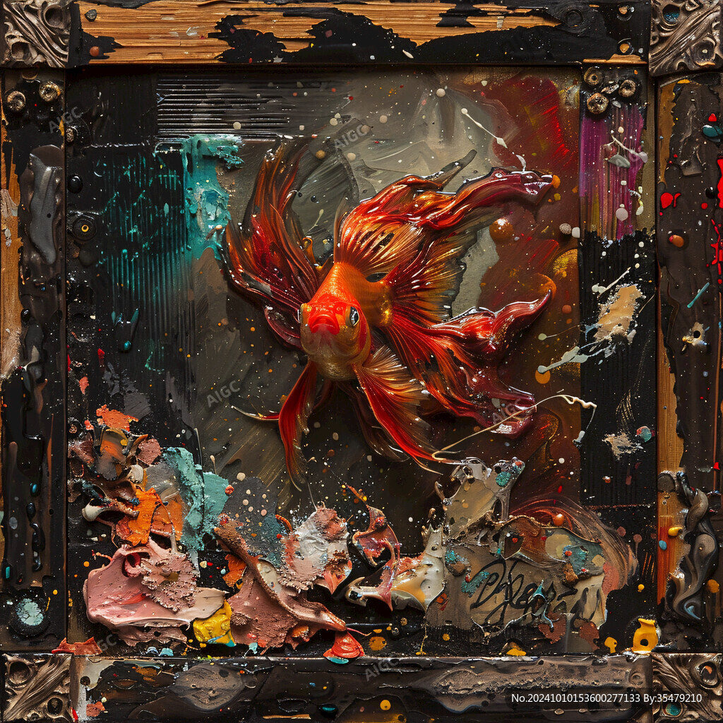 立体画素材金鱼立体画