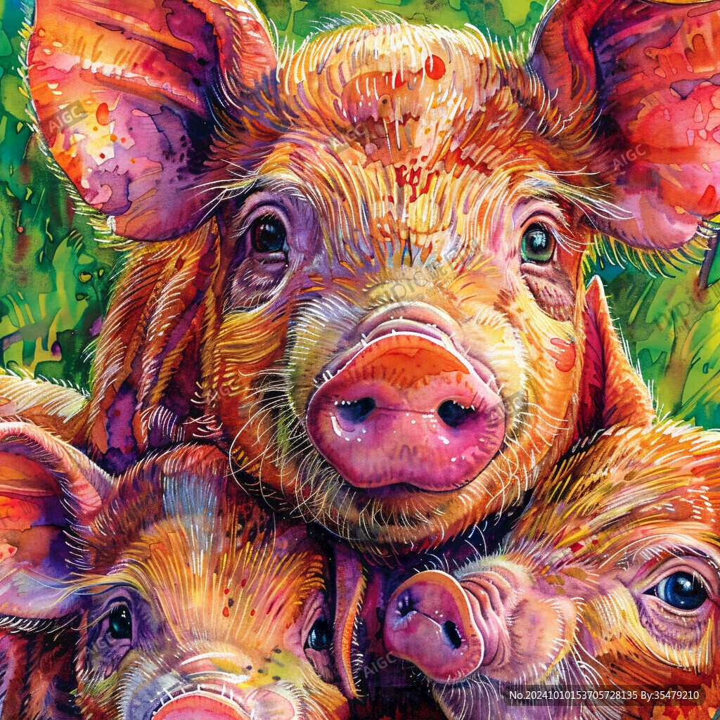 动物水彩画动物油画