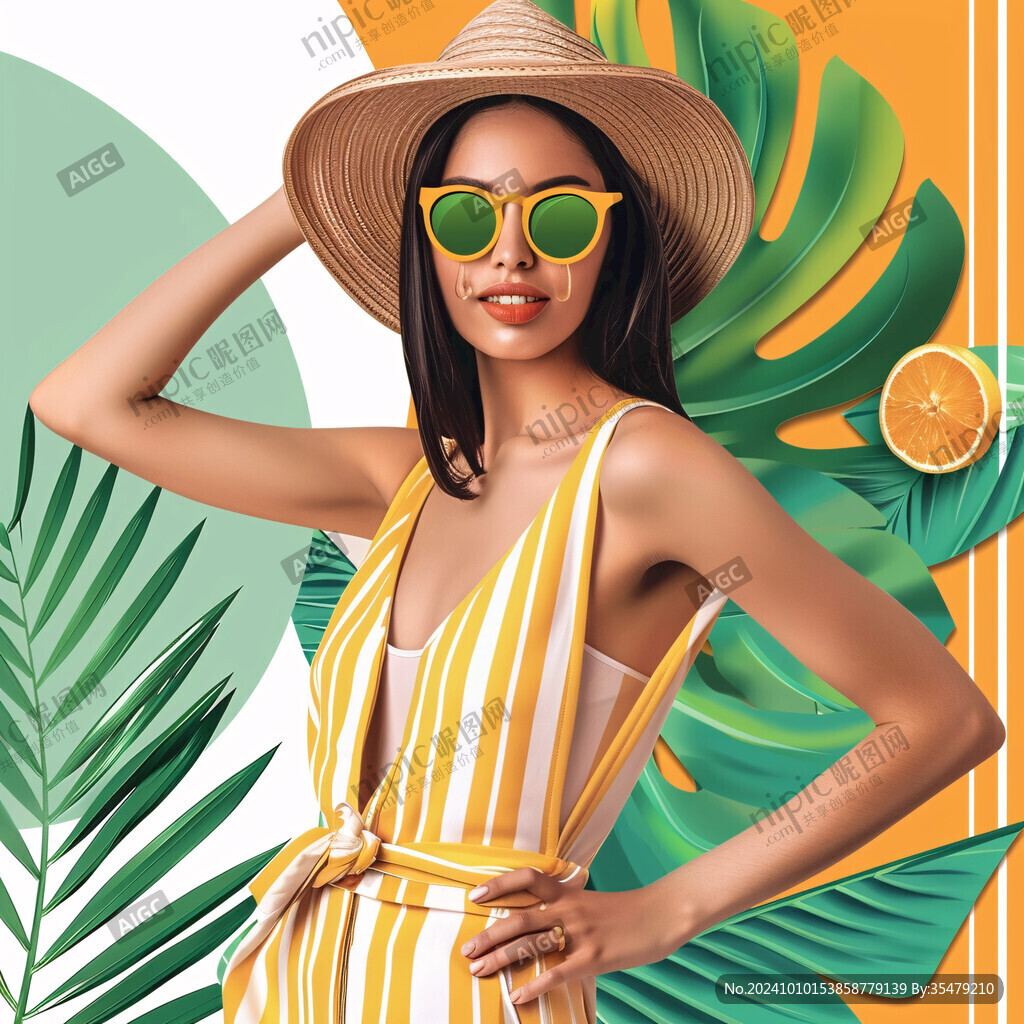 潮流插画美女人物插画