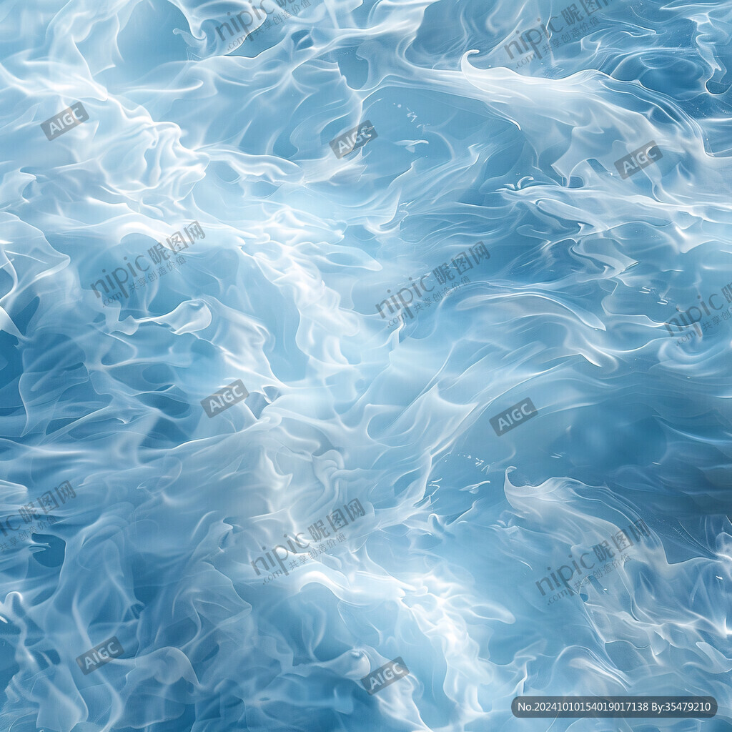 蓝色线条烟雾波浪