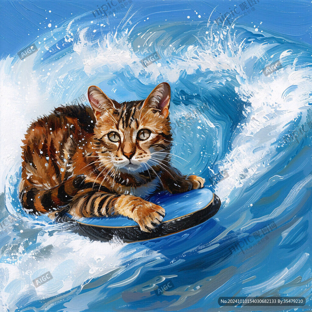 滑滑板的老虎插画