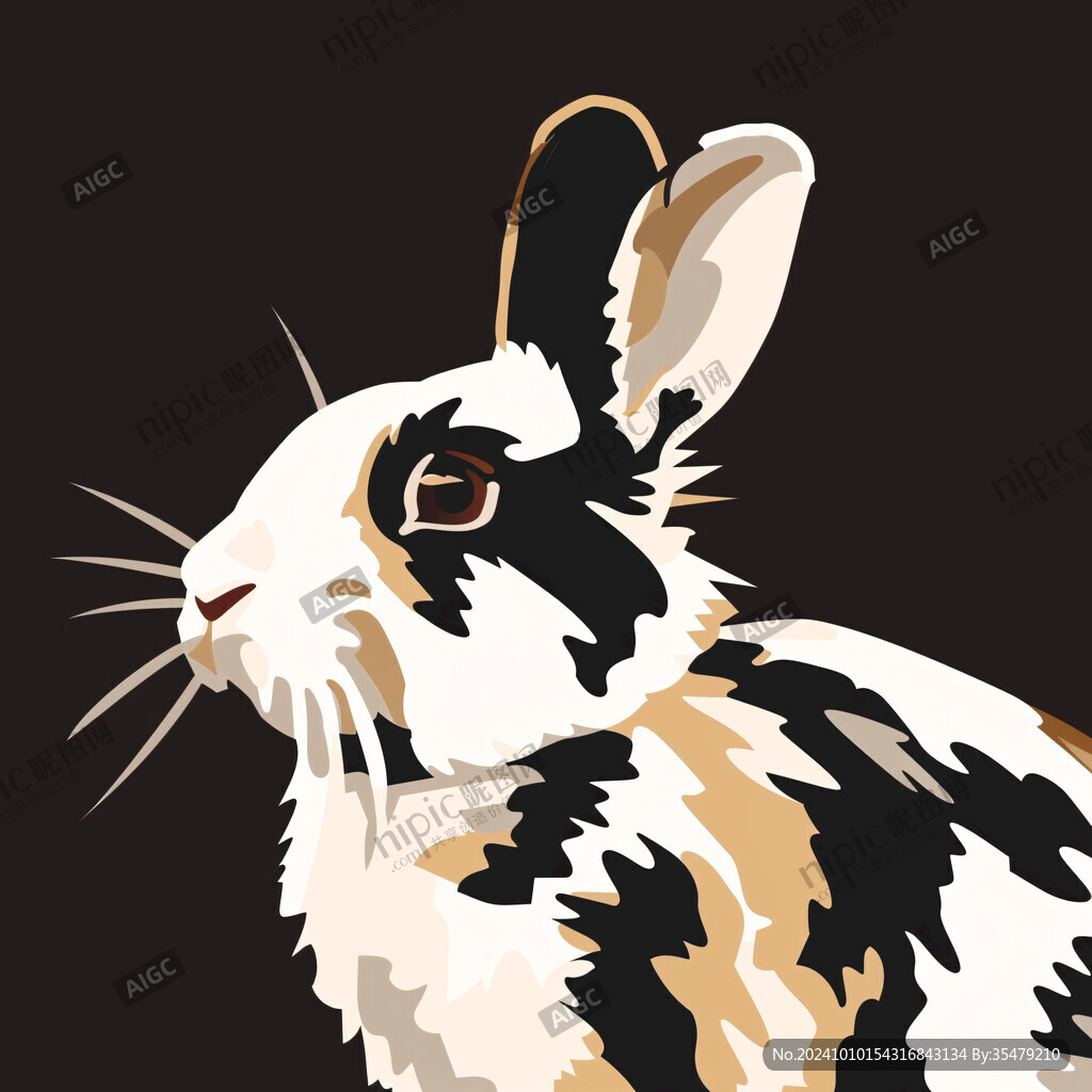 兔子老虎印花背景