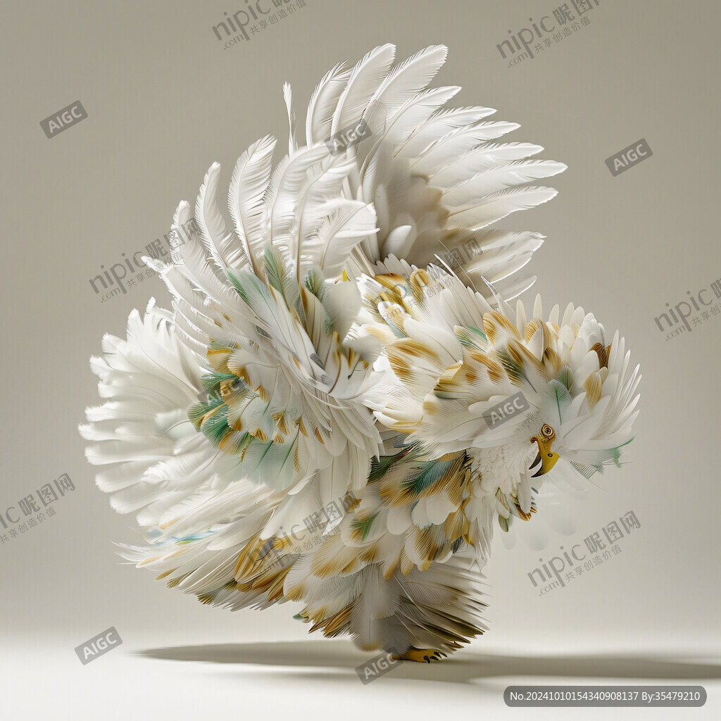 3d立体孔雀花鸟