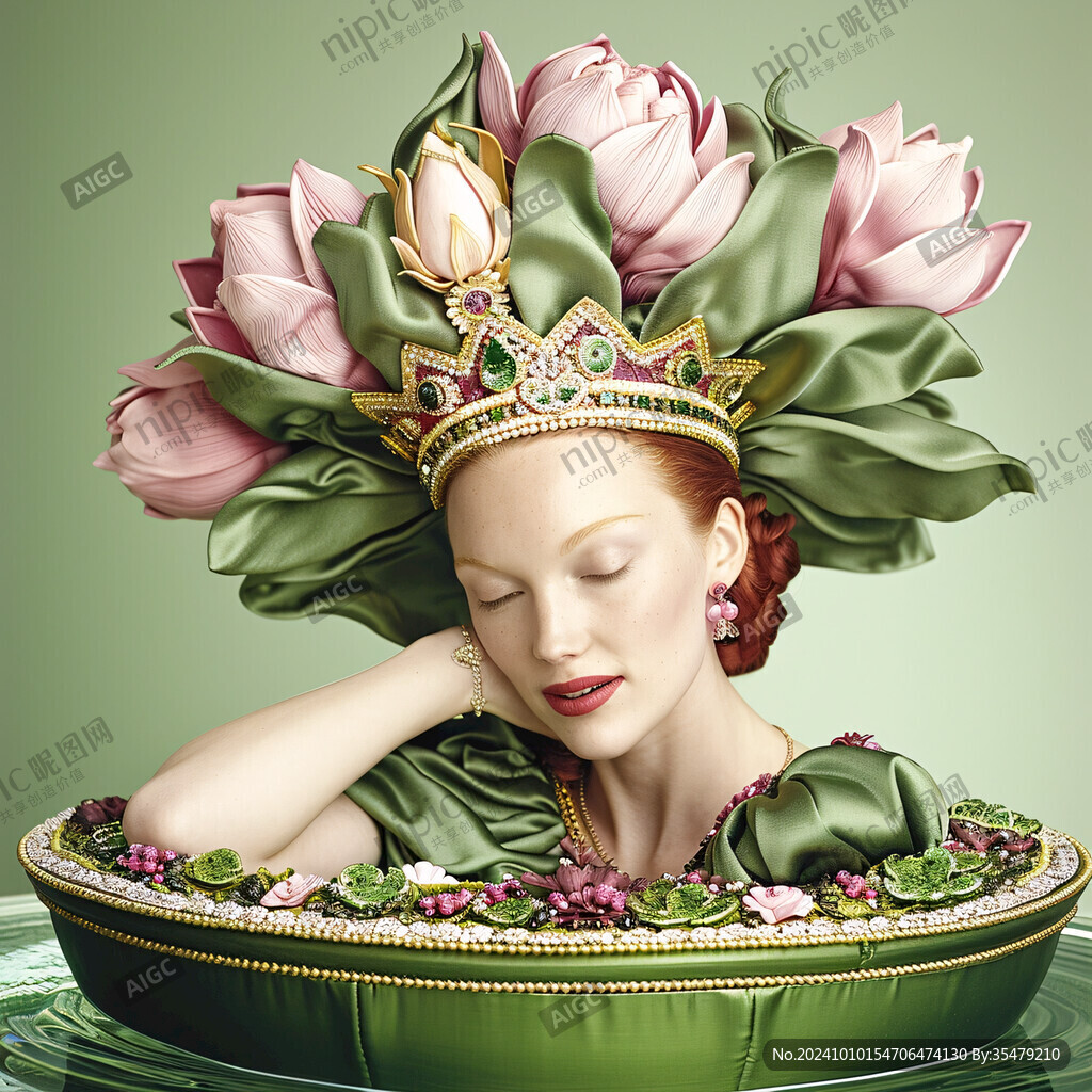 3d立体花卉荷花