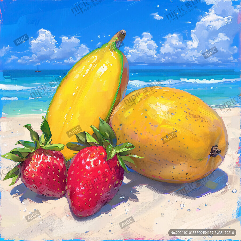 夏季水果美食插画