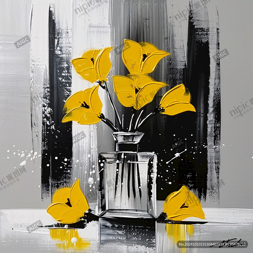 花卉插花装饰画花瓶