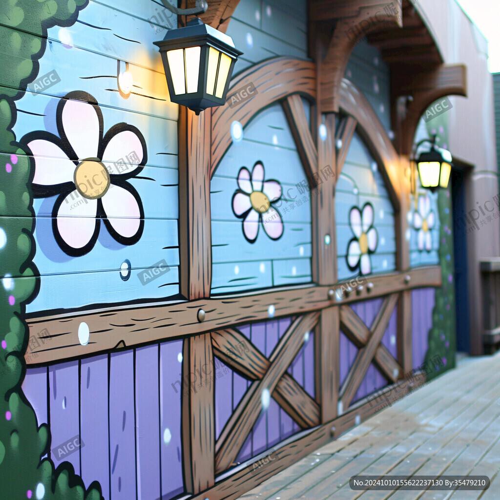 主题乐园梦幻墙绘