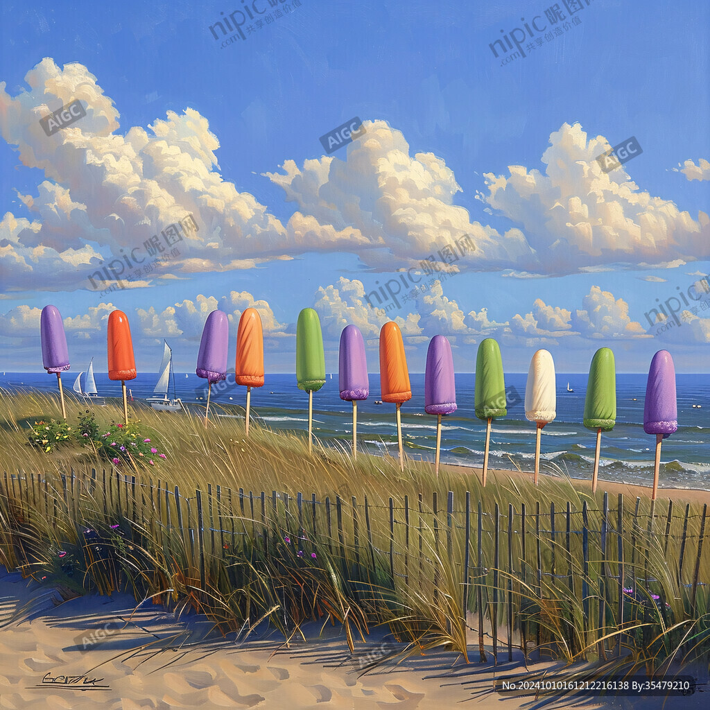 沙滩风景画