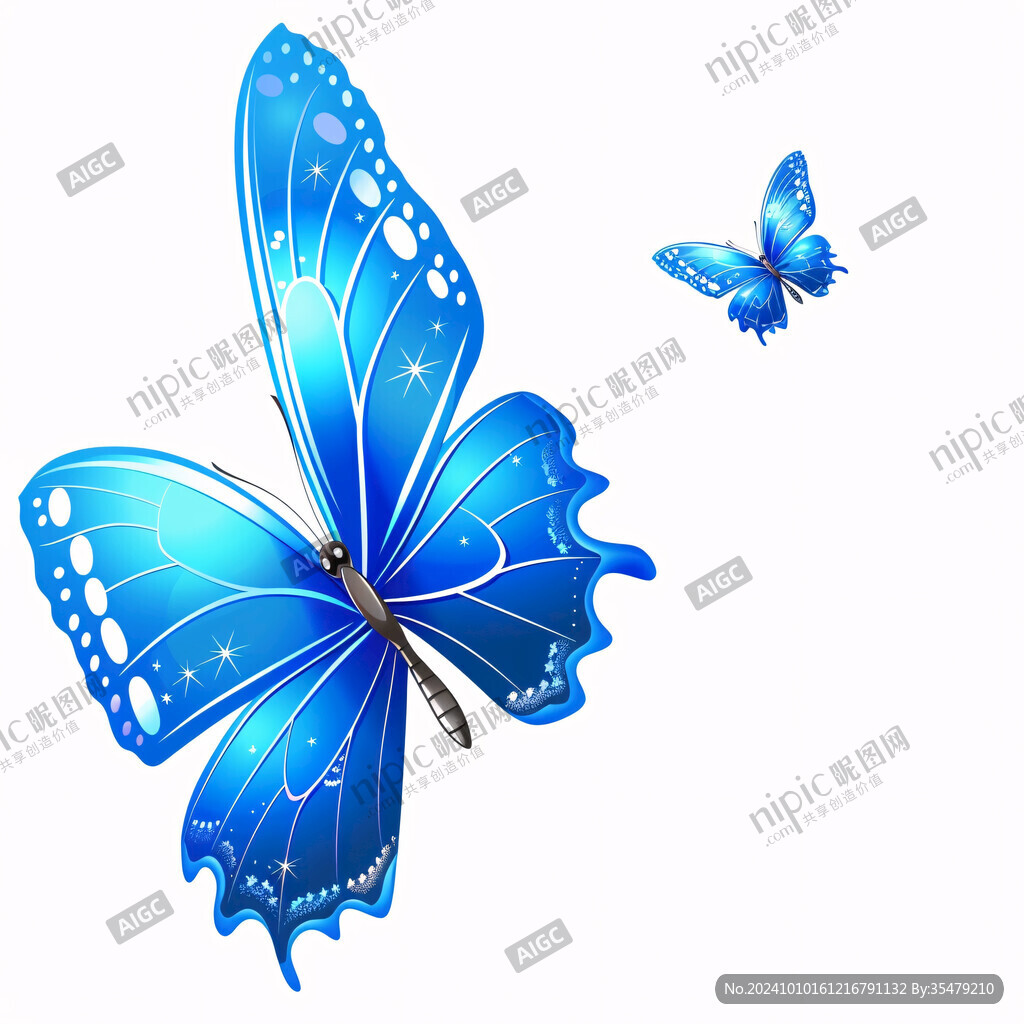 蓝色蝴蝶插画