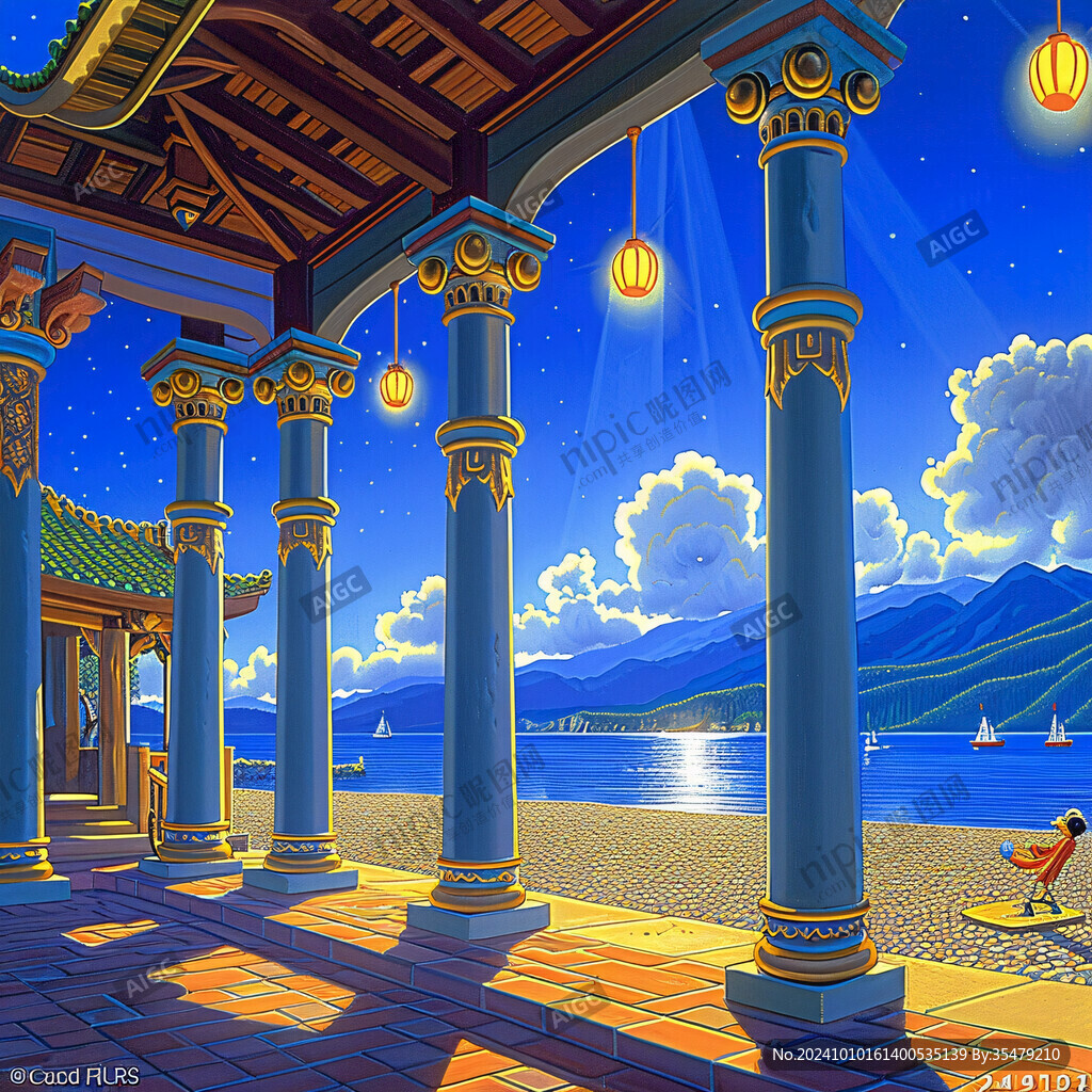 北欧美式天宫风景画