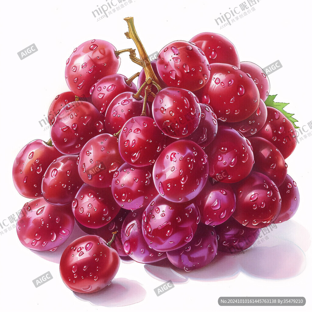 红提葡萄插画