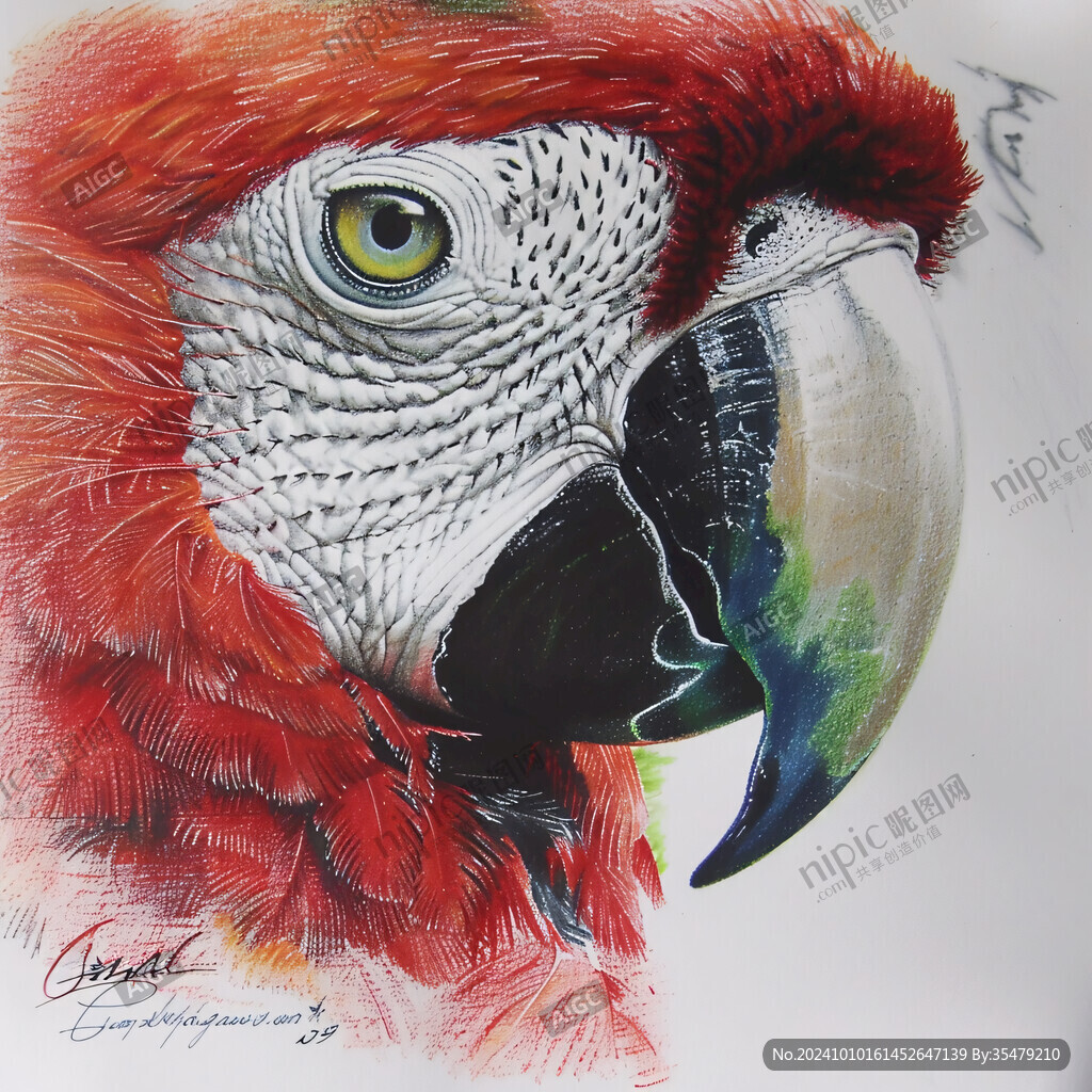 立体画金刚鹦鹉