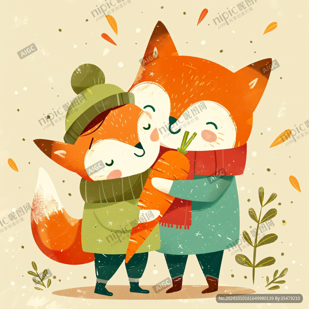 情侣拥抱浪漫插画