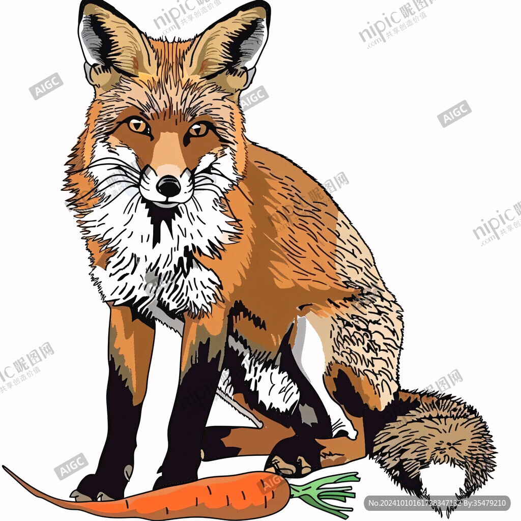狐狸手绘素材
