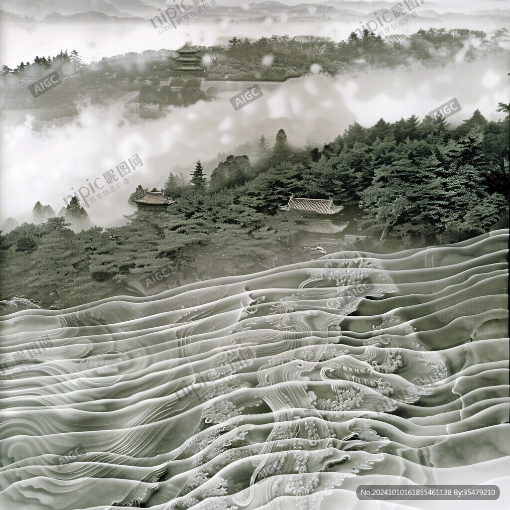 茶园浮雕效果图