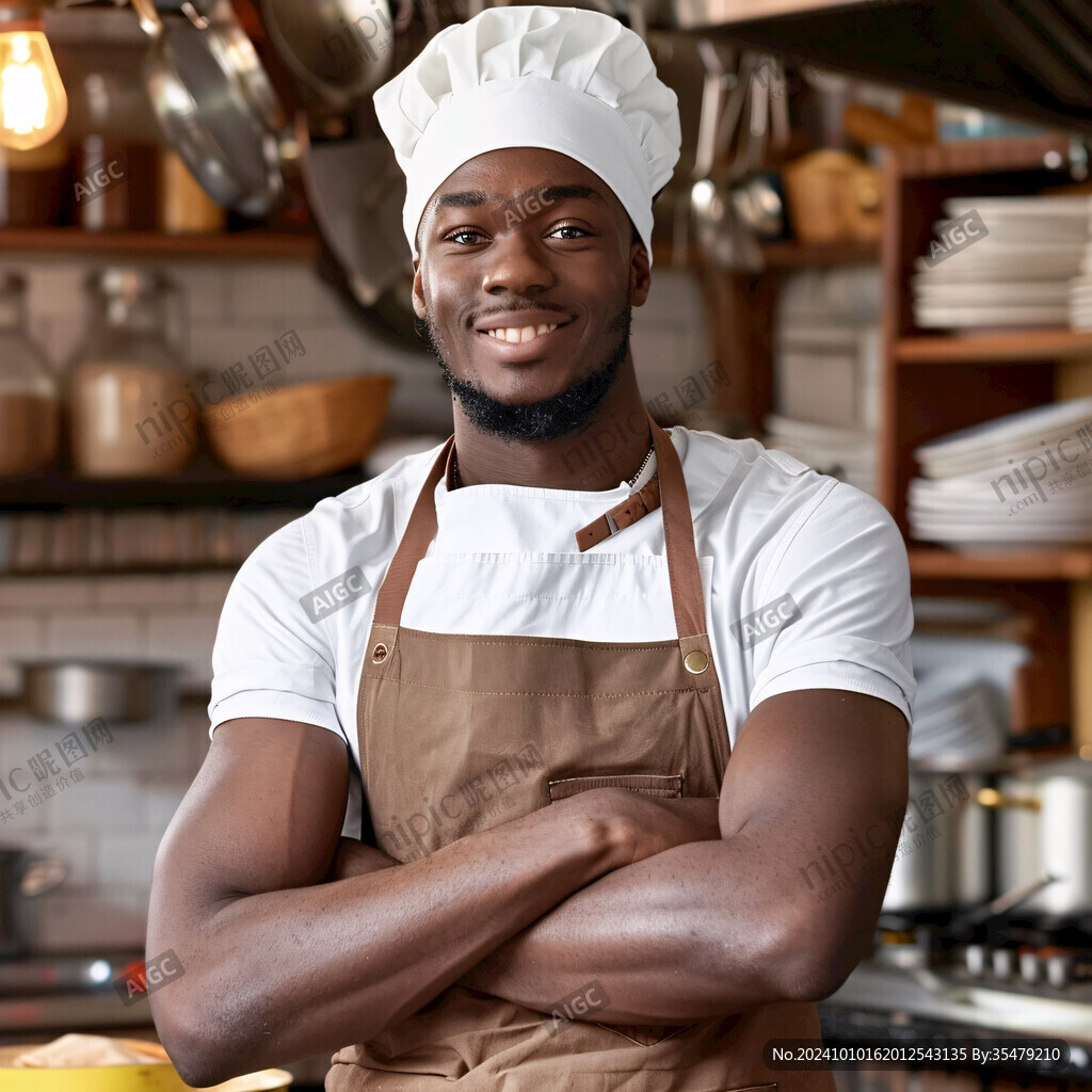 男厨师交叉双臂头像
