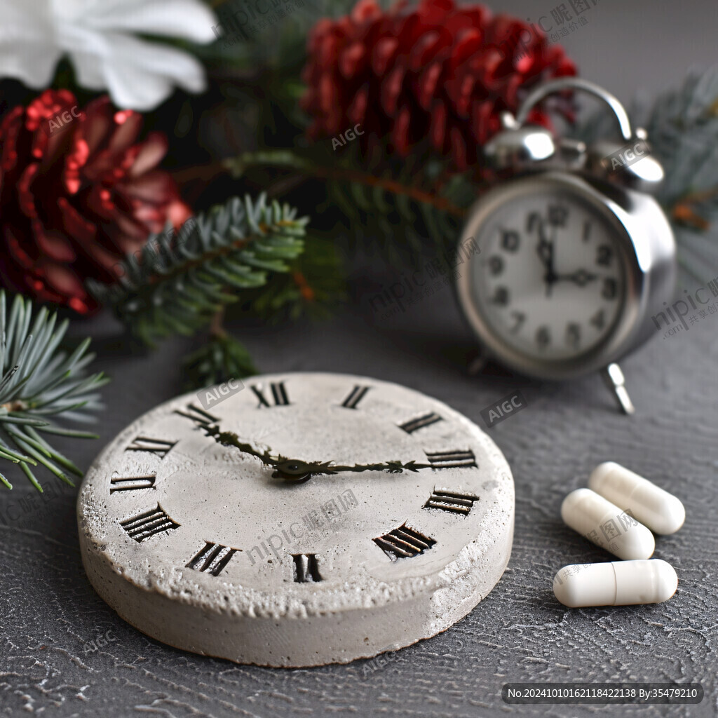 圣诞场景时钟挂画