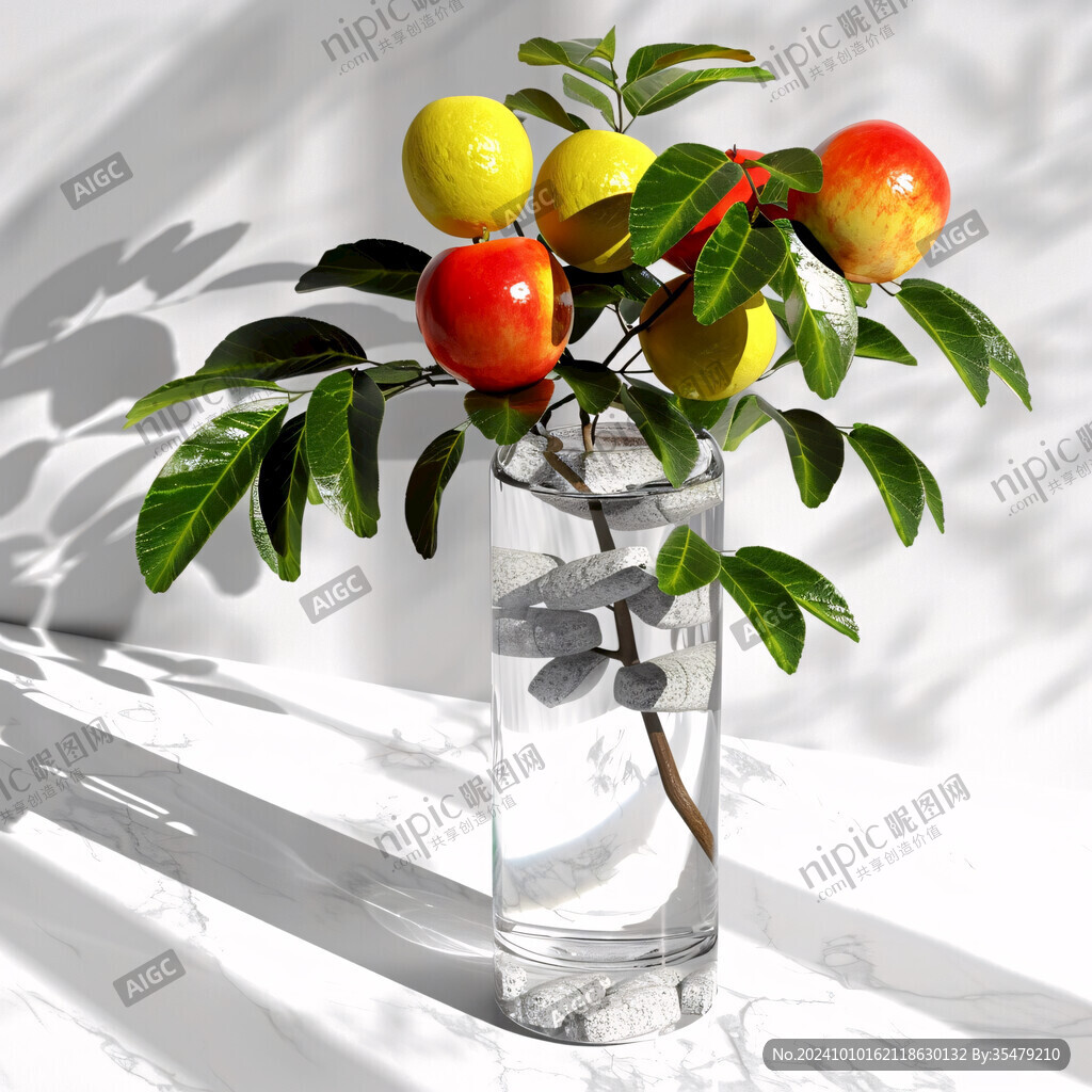 3d花瓶花枝模型