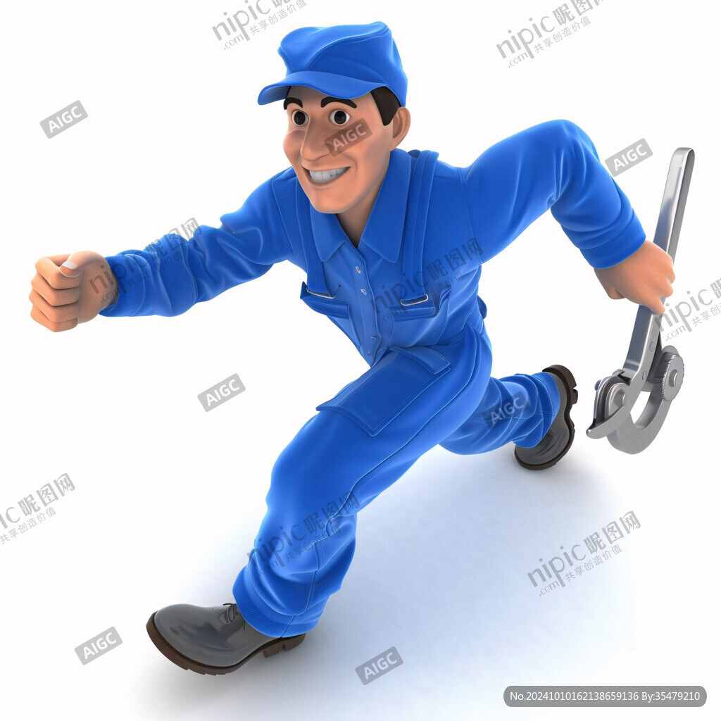 可爱维修师傅扛大扳手