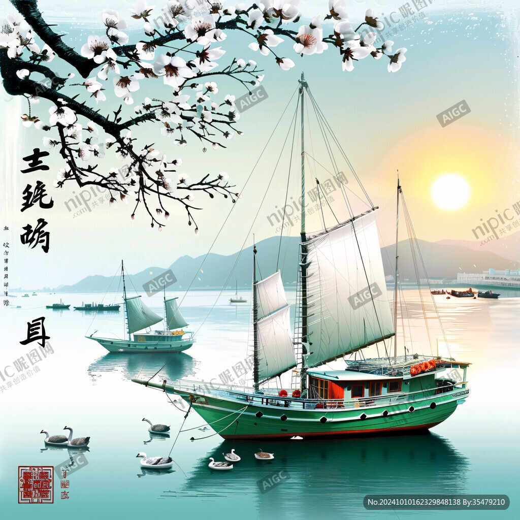 一帆风顺风景画