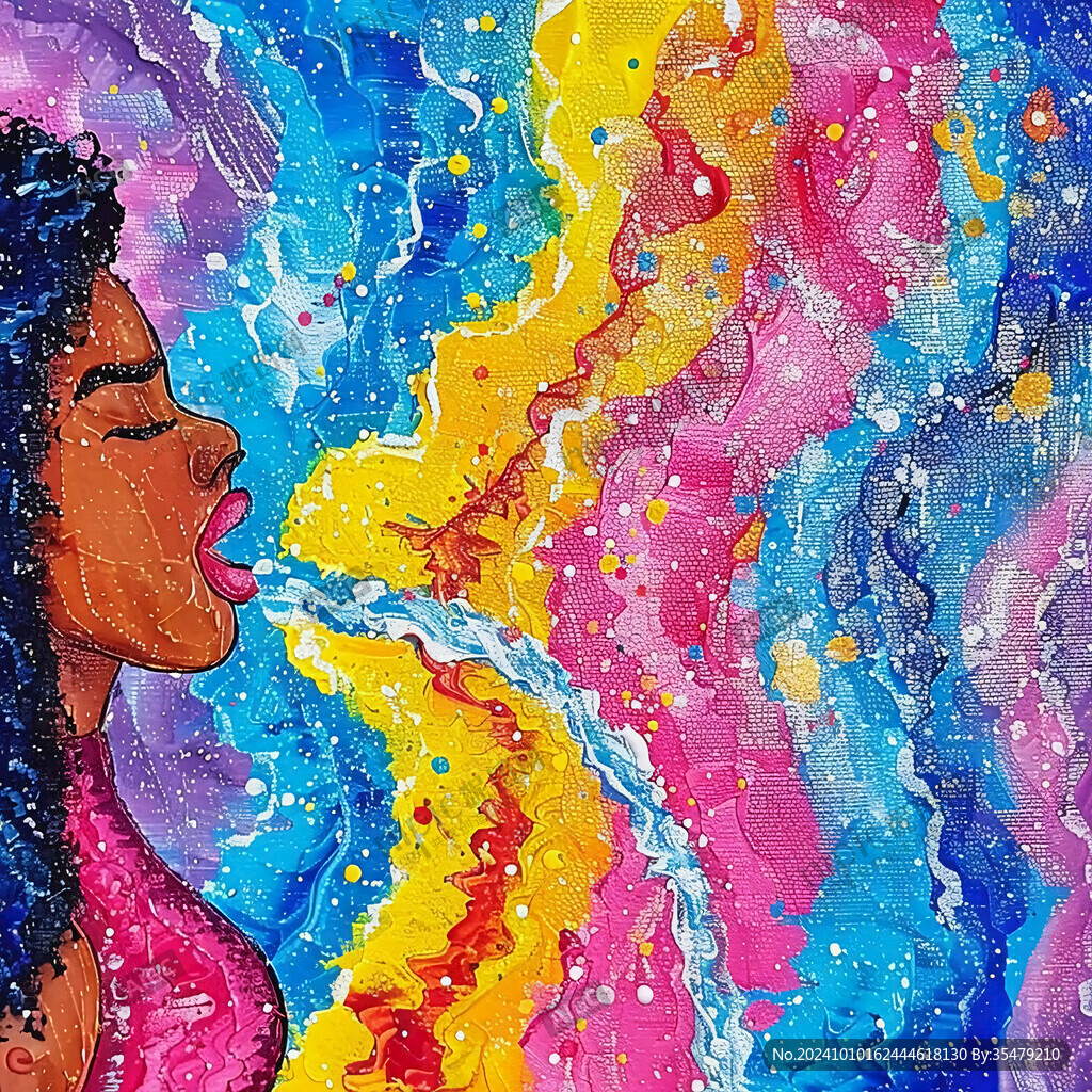 彩色创意海洋流体画