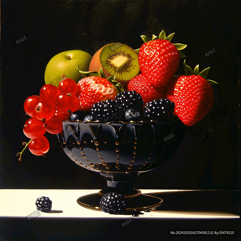 漂亮的水果油画
